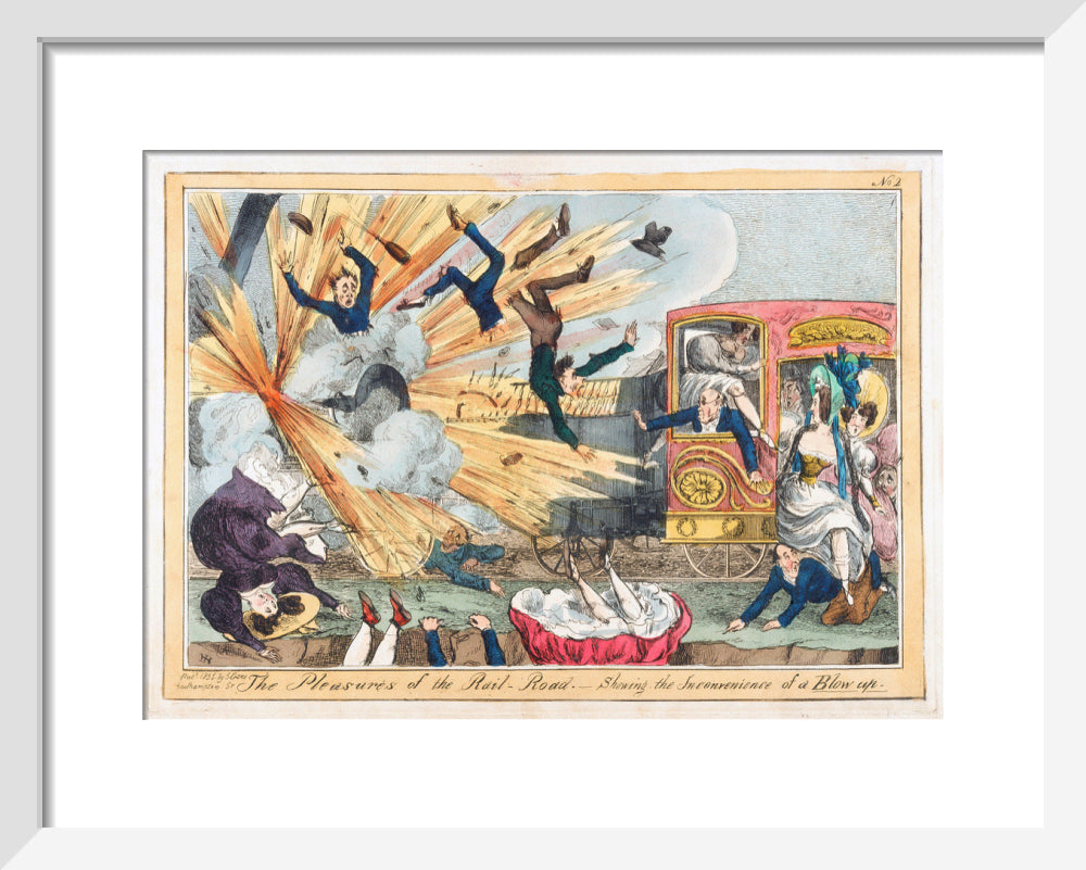 'The Pleasures of the Rail-Road', 1831. art print extra small white Art Print - Science Museum Shop