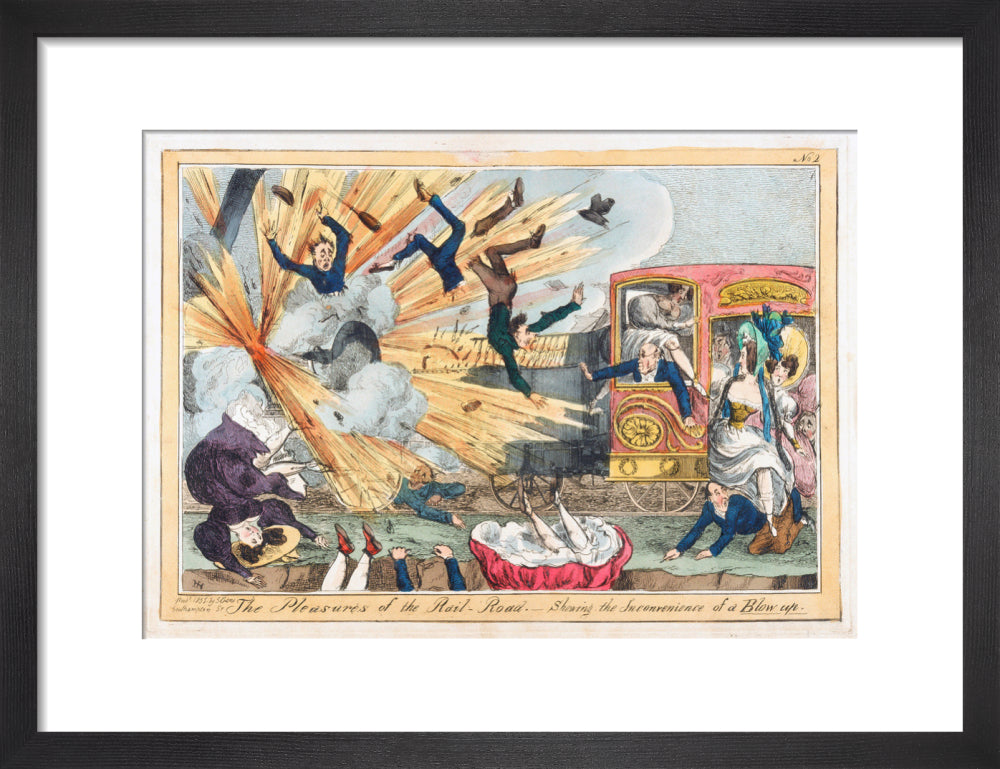 'The Pleasures of the Rail-Road', 1831. art print small black Art Print - Science Museum Shop