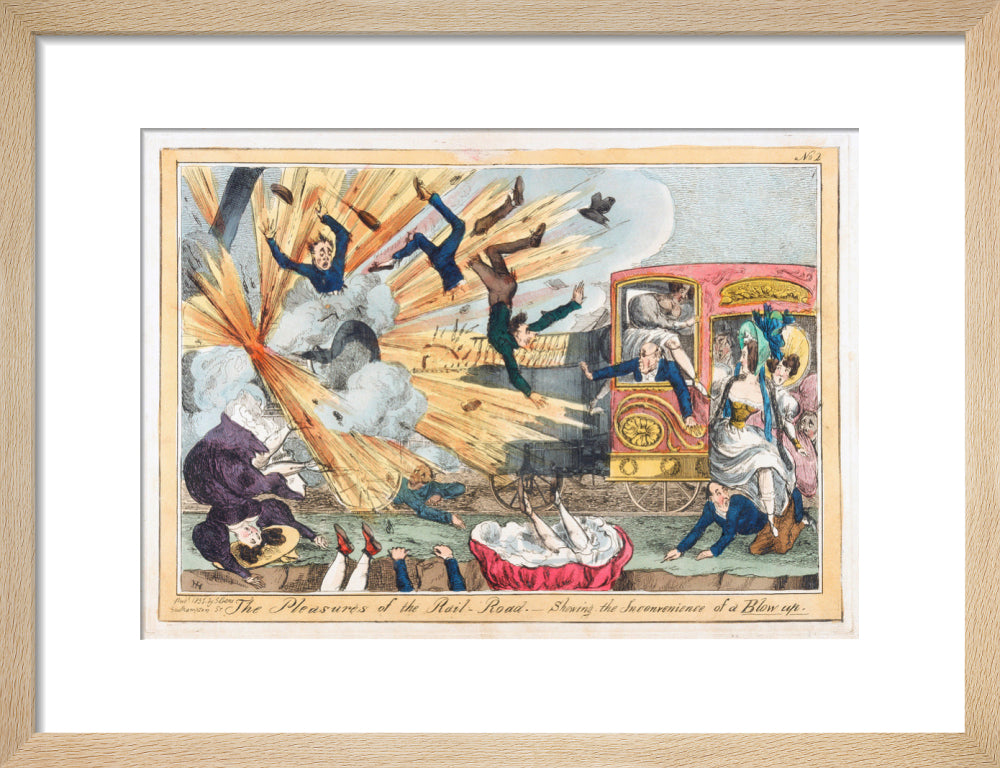 'The Pleasures of the Rail-Road', 1831. art print small natural Art Print - Science Museum Shop