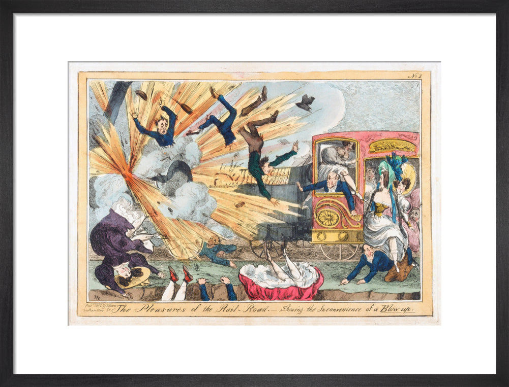 'The Pleasures of the Rail-Road', 1831. art print medium black Art Print - Science Museum Shop