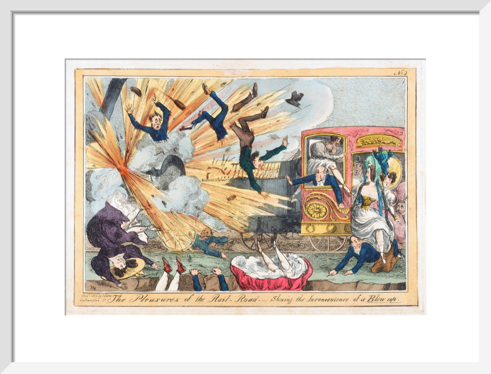 'The Pleasures of the Rail-Road', 1831. art print medium white Art Print - Science Museum Shop