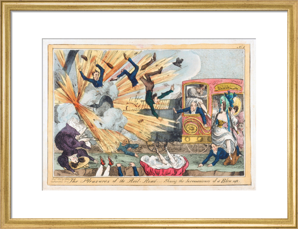 'The Pleasures of the Rail-Road', 1831. art print medium gold Art Print - Science Museum Shop