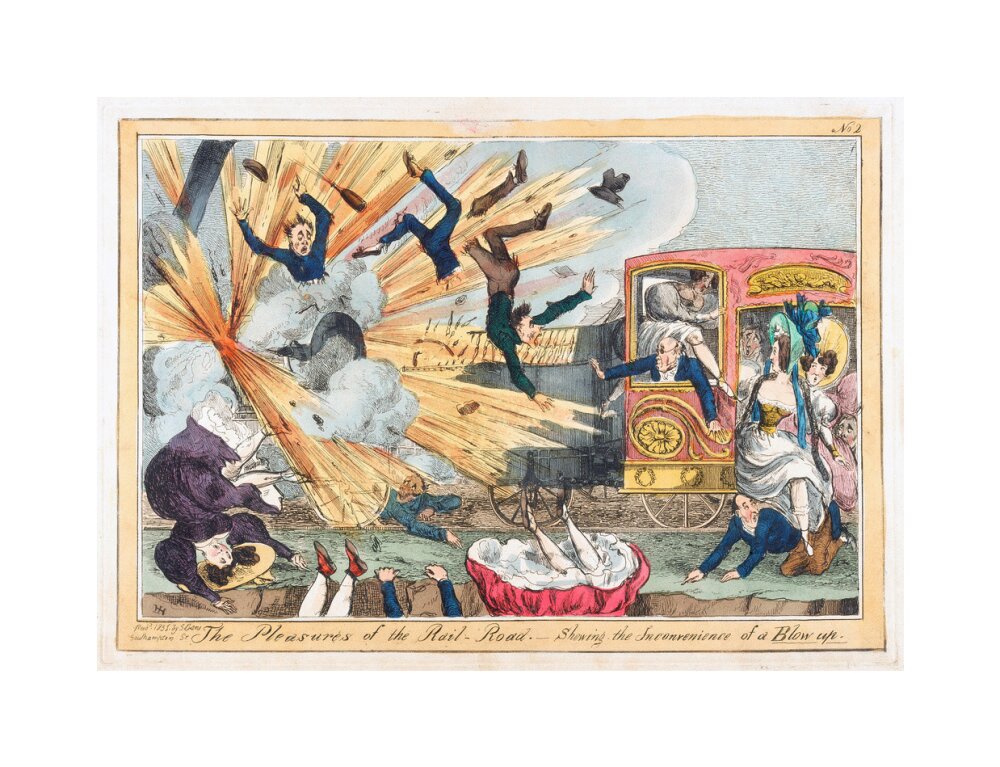 'The Pleasures of the Rail-Road', 1831. unstretched canvas medium none Art Print - Science Museum Shop