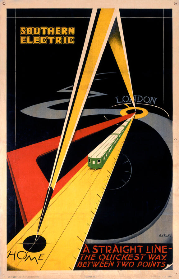 'The Quickest Way Between Two Points', SR poster, 1931. Art Print - Science Museum Shop