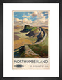 Hadrian's Wall, by Jack Merriott. 'Northumb art print small black Art Print - Science Museum Shop