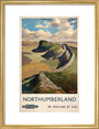 Hadrian's Wall, by Jack Merriott. 'Northumb art print medium gold Art Print - Science Museum Shop