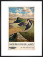 Hadrian's Wall, by Jack Merriott. 'Northumb art print large black Art Print - Science Museum Shop