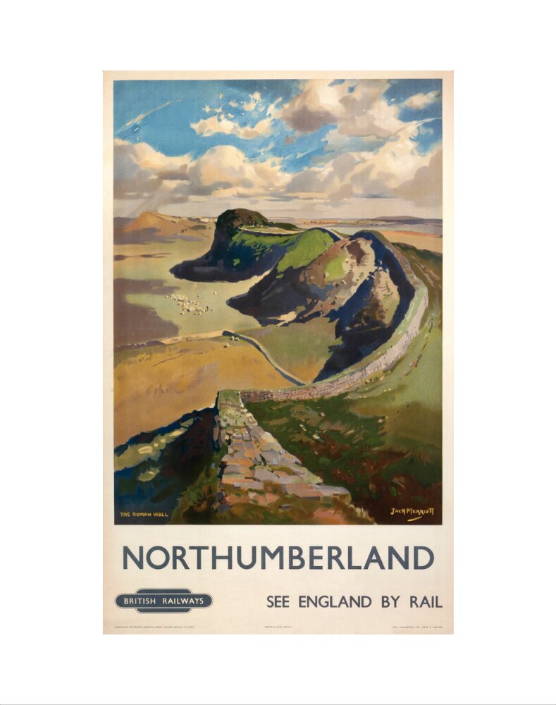 Hadrian's Wall, by Jack Merriott. 'Northumb art print extra small none Art Print - Science Museum Shop