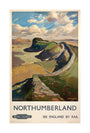 Hadrian's Wall, by Jack Merriott. 'Northumb unstretched canvas large none Art Print - Science Museum Shop