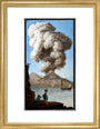 An eruption of Mount Vesuvius as seen from Posillipo, Kingdom of Naples, 9 August 1779. art print small gold Art Print - Science Museum Shop