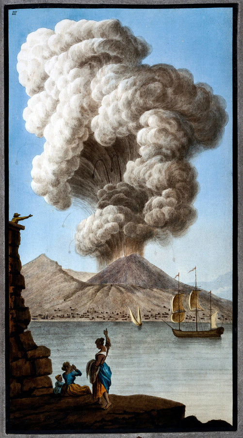 An eruption of Mount Vesuvius as seen from Posillipo, Kingdom of Naples, 9 August 1779. Art Print - Science Museum Shop