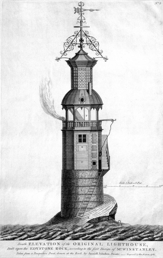 The original Eddystone lighthouse, 1699. Art Print - Science Museum Shop