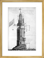 The original Eddystone lighthouse, 1699. art print medium gold Art Print - Science Museum Shop