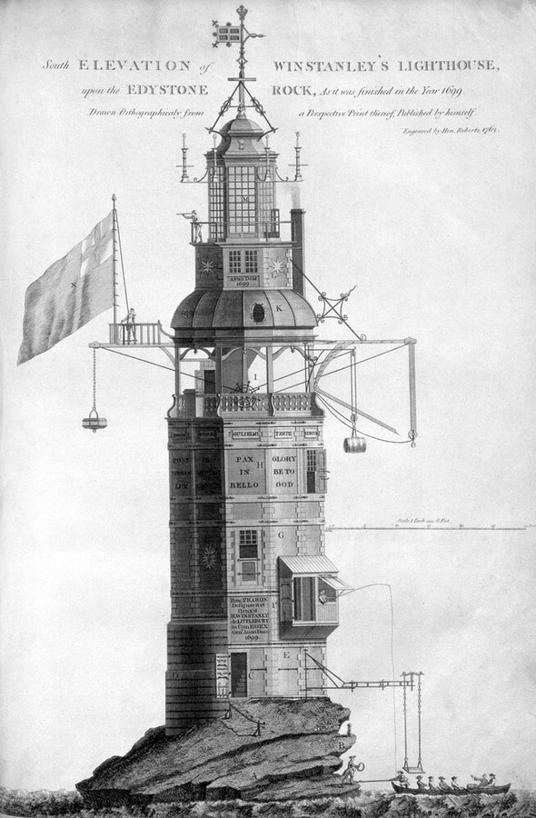 The original Eddystone lighthouse, 1699. Art Print - Science Museum Shop