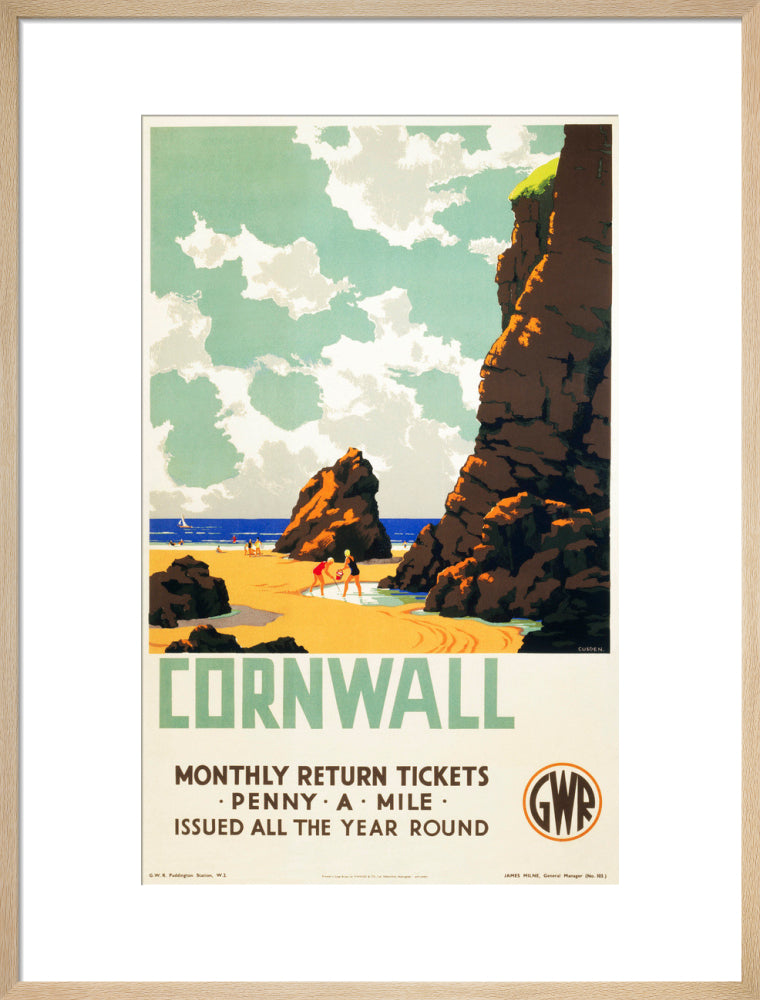 'Cornwall', GWR poster, c 1937. art print large natural Art Print - Science Museum Shop
