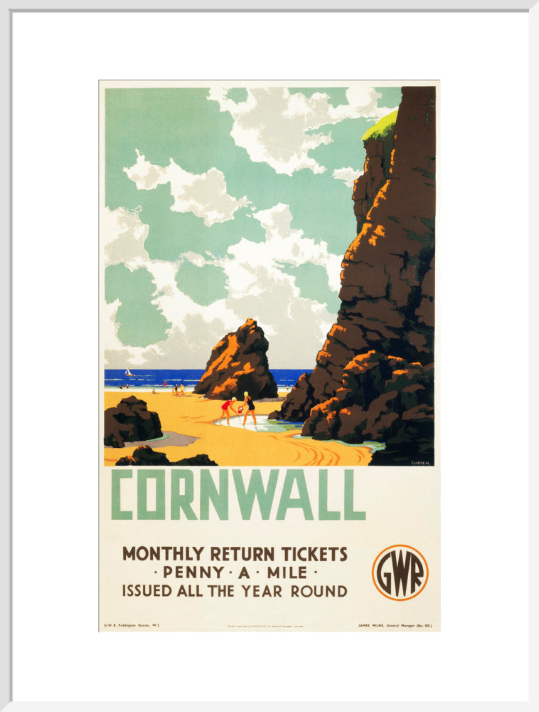 'Cornwall', GWR poster, c 1937. art print extra large white Art Print - Science Museum Shop
