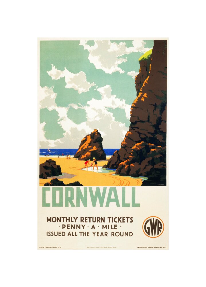 'Cornwall', GWR poster, c 1937. unstretched canvas small none Art Print - Science Museum Shop