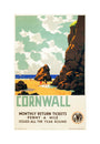 'Cornwall', GWR poster, c 1937. unstretched canvas medium none Art Print - Science Museum Shop