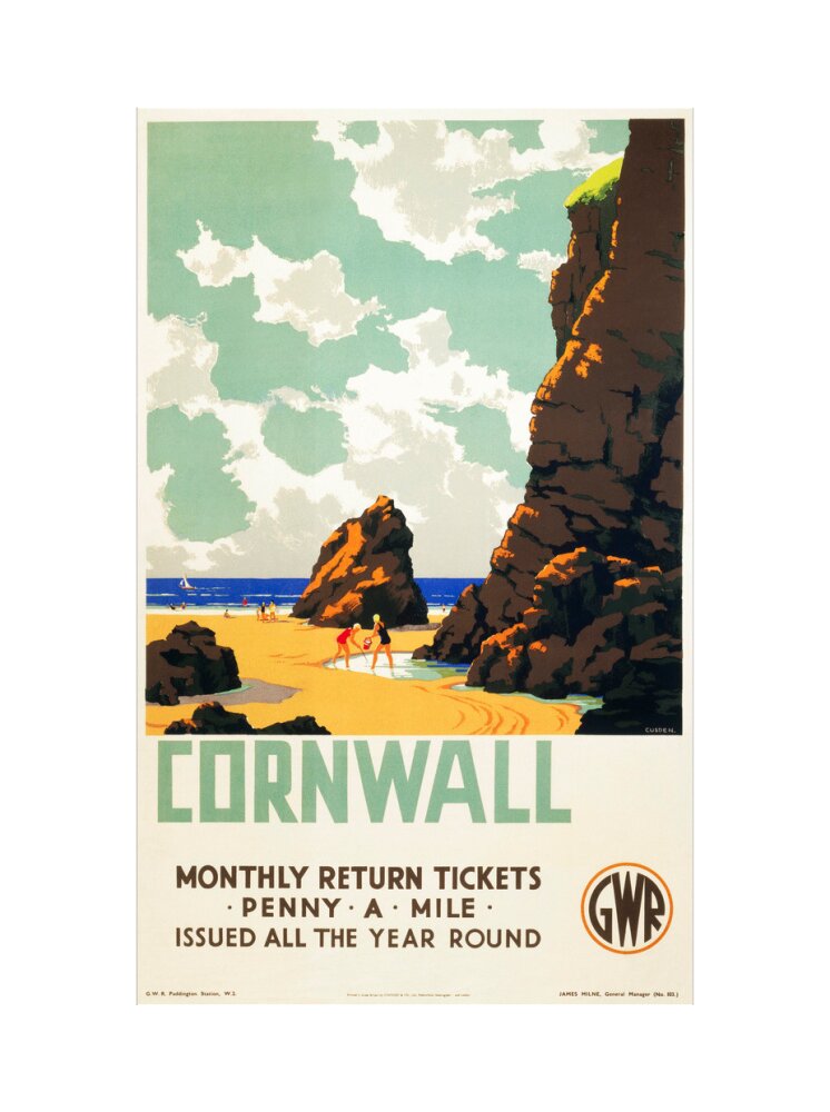 'Cornwall', GWR poster, c 1937. art print extra large none Art Print - Science Museum Shop