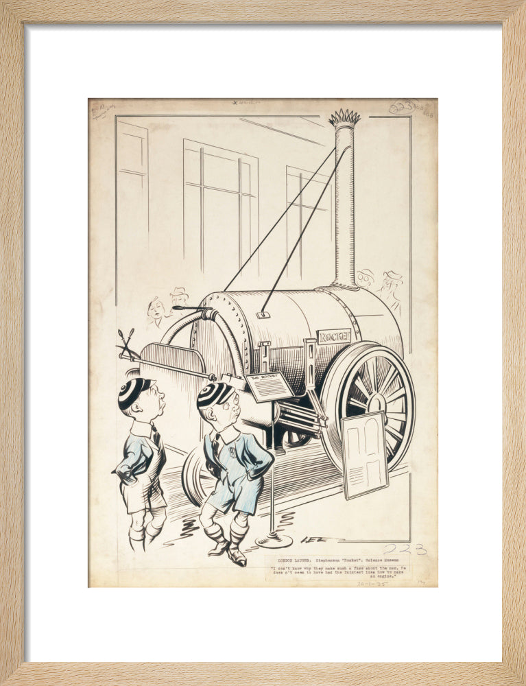London Laughs - 'Stephenson's Rocket, Science Museum', 1935. art print small natural Art Print - Science Museum Shop