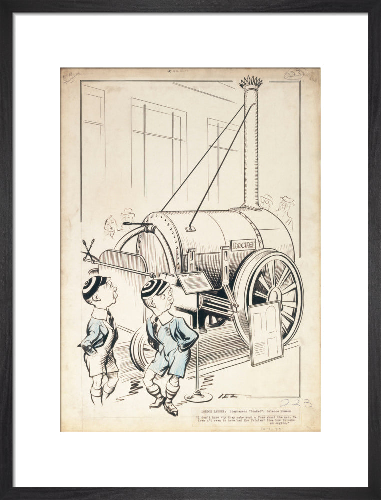 London Laughs - 'Stephenson's Rocket, Science Museum', 1935. art print medium black Art Print - Science Museum Shop