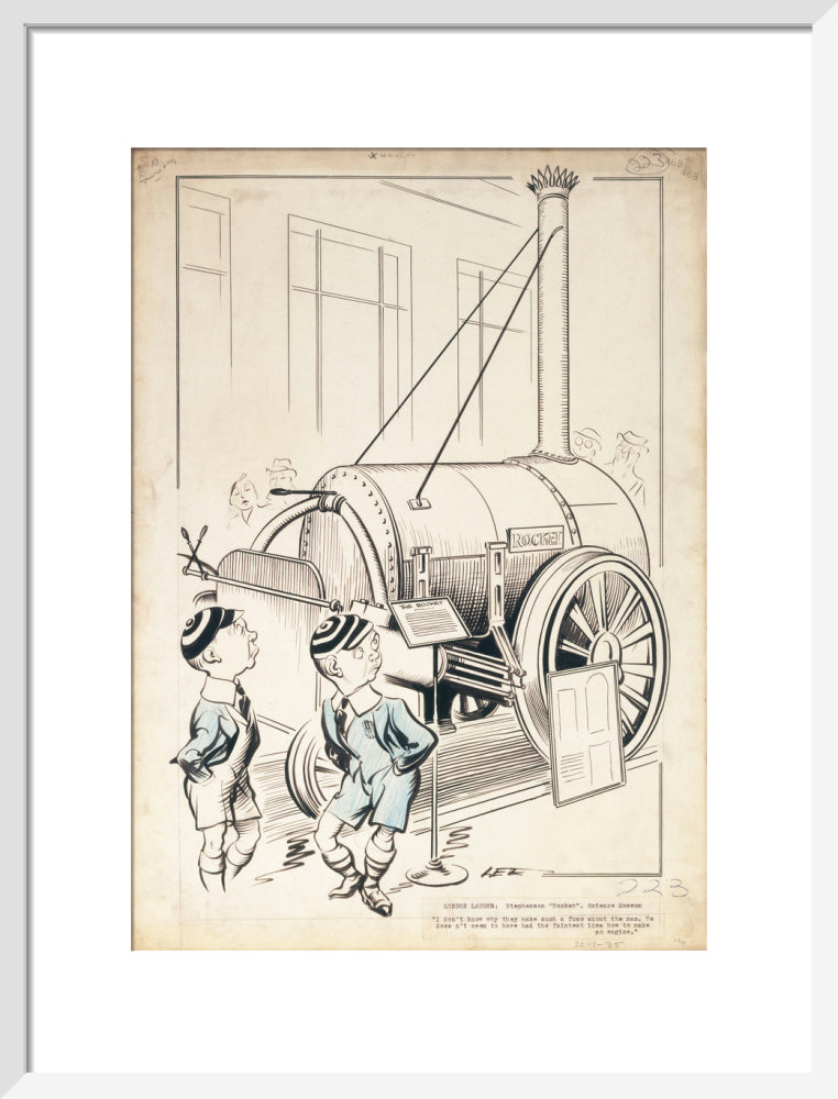 London Laughs - 'Stephenson's Rocket, Science Museum', 1935. art print medium white Art Print - Science Museum Shop