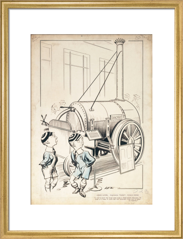 London Laughs - 'Stephenson's Rocket, Science Museum', 1935. art print medium gold Art Print - Science Museum Shop
