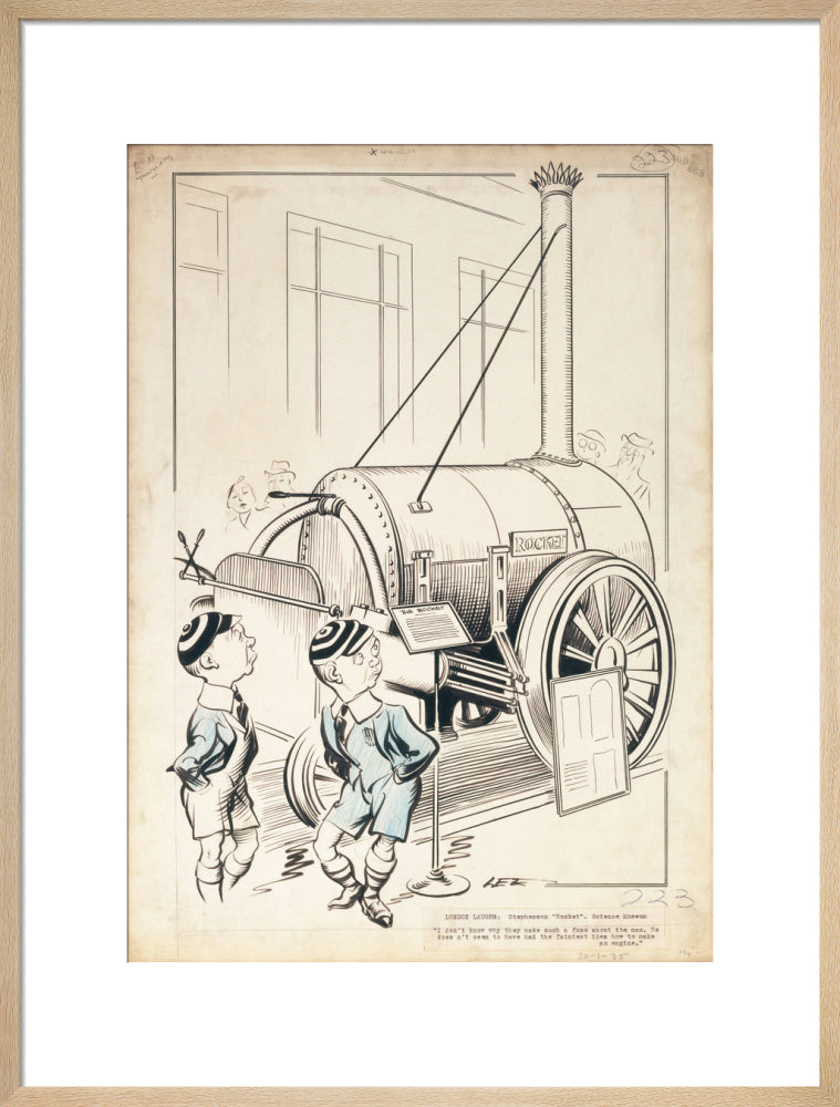 London Laughs - 'Stephenson's Rocket, Science Museum', 1935. art print large natural Art Print - Science Museum Shop