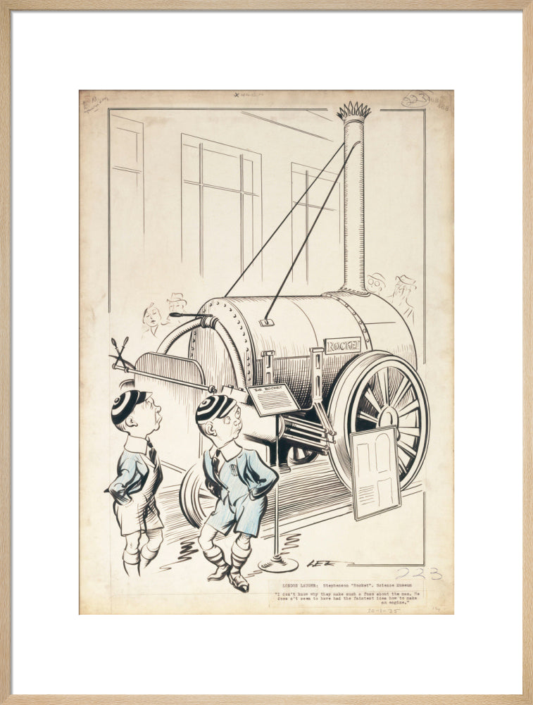 London Laughs - 'Stephenson's Rocket, Science Museum', 1935. art print extra large natural Art Print - Science Museum Shop
