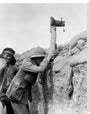 Soldier taking a photograph with a camera attached to a periscope, c 1915. stretched canvas extra large none Art Print - Science Museum Shop