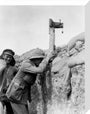 Soldier taking a photograph with a camera attached to a periscope, c 1915. stretched canvas medium none Art Print - Science Museum Shop