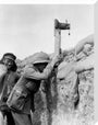 Soldier taking a photograph with a camera attached to a periscope, c 1915. stretched canvas large none Art Print - Science Museum Shop
