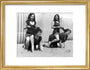 Horseplay on the beach, c 1920s. art print small gold Art Print - Science Museum Shop
