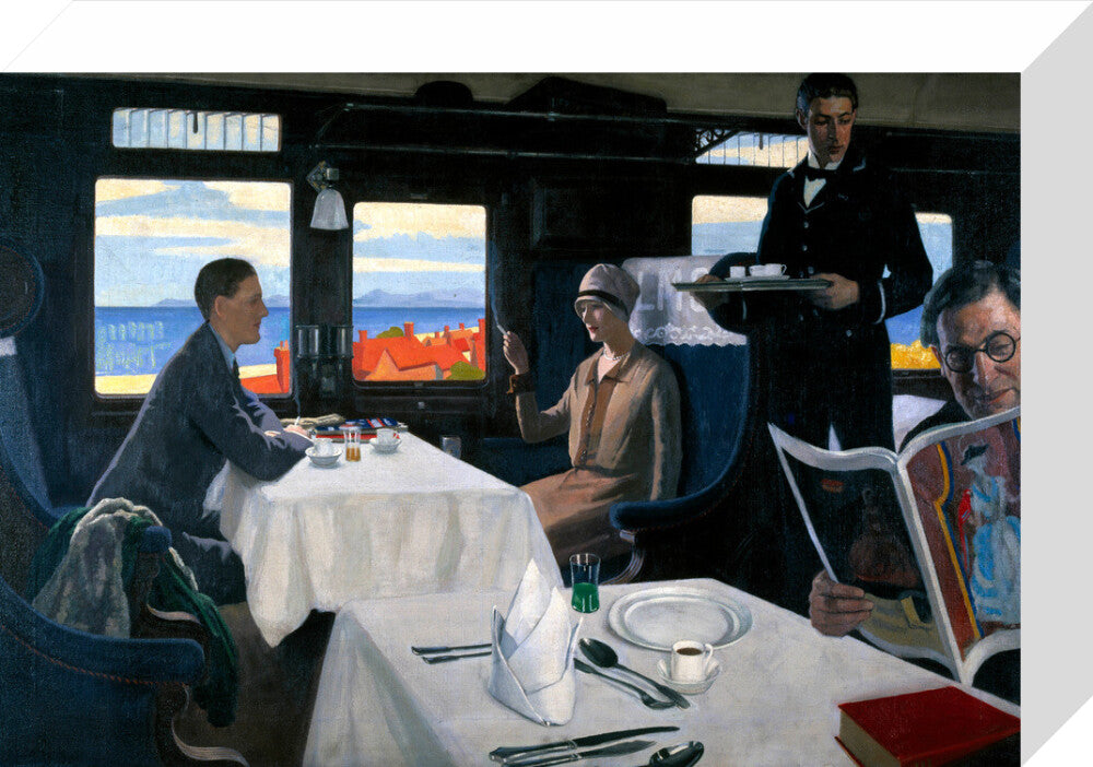 Interior of an LMS refreshment car, 1923-1935. stretched canvas small none Art Print - Science Museum Shop