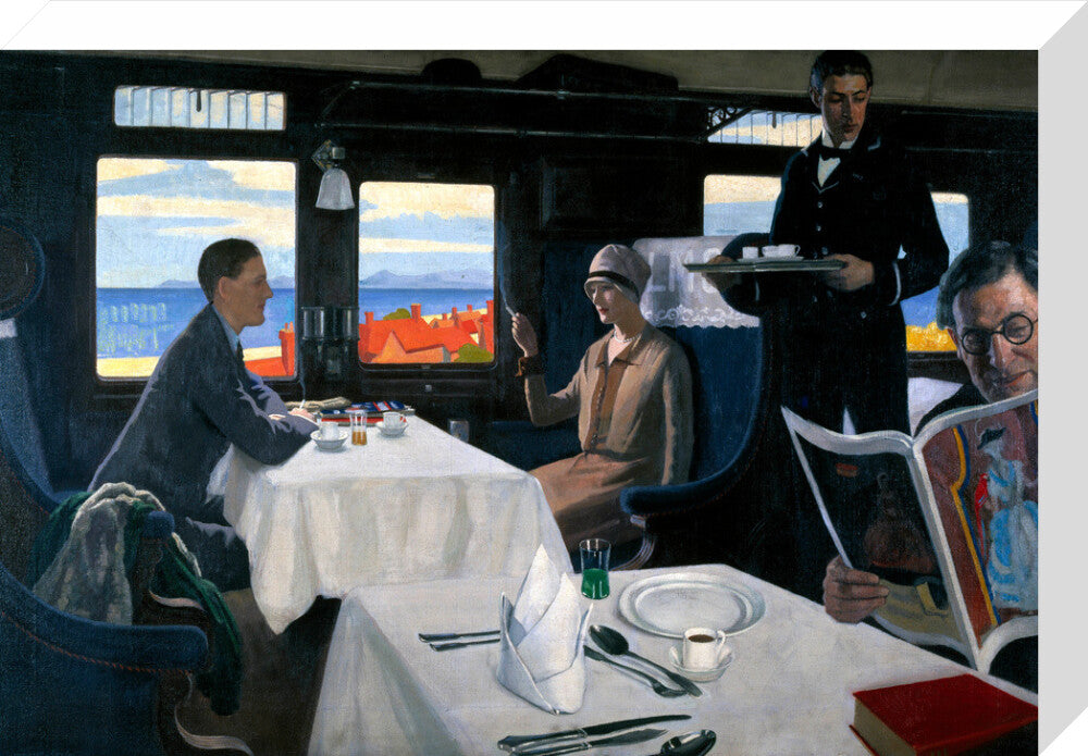 Interior of an LMS refreshment car, 1923-1935. stretched canvas medium none Art Print - Science Museum Shop