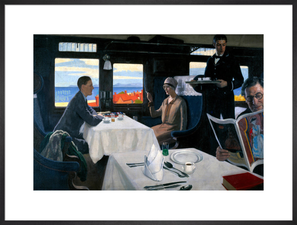 Interior of an LMS refreshment car, 1923-1935. art print extra large black Art Print - Science Museum Shop