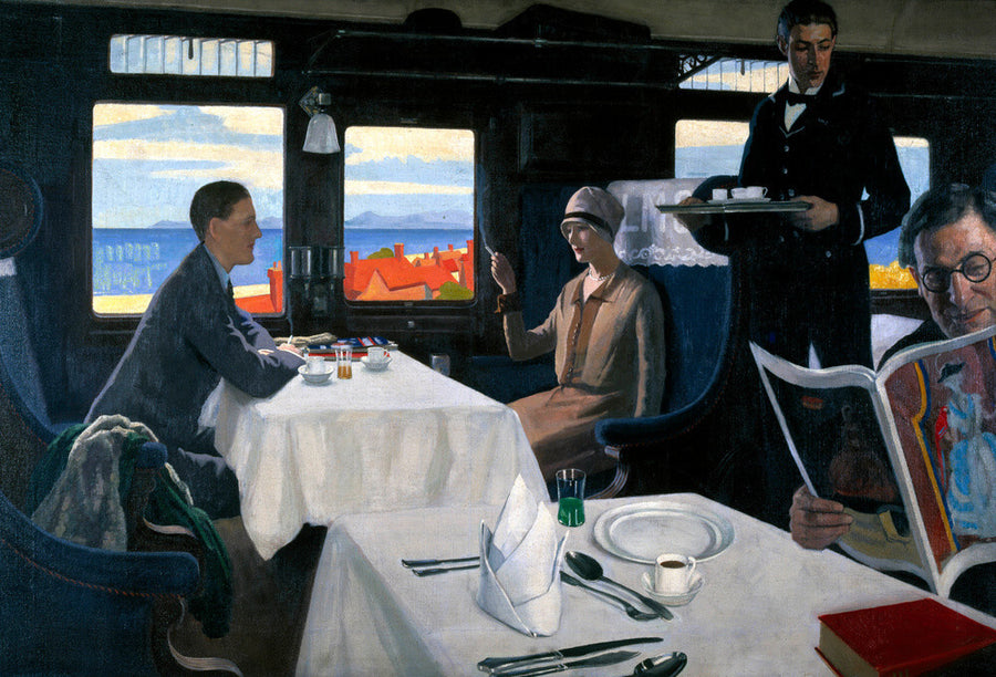 Interior of an LMS refreshment car, 1923-1935. Art Print - Science Museum Shop