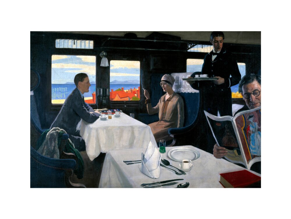 Interior of an LMS refreshment car, 1923-1935. art print extra large none Art Print - Science Museum Shop