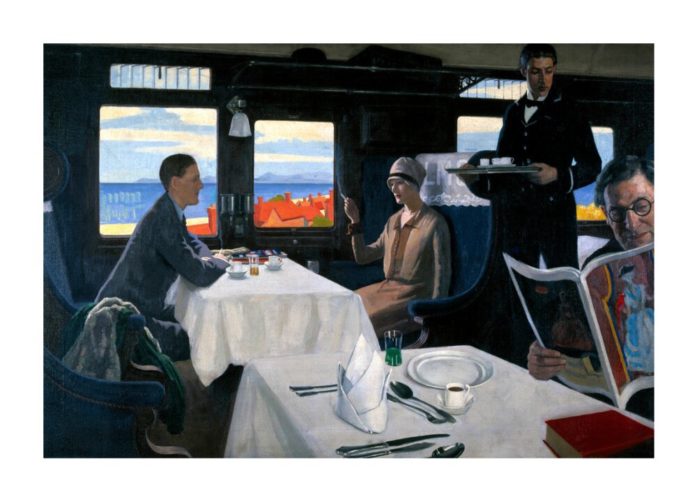 Interior of an LMS refreshment car, 1923-1935. unstretched canvas extra large none Art Print - Science Museum Shop