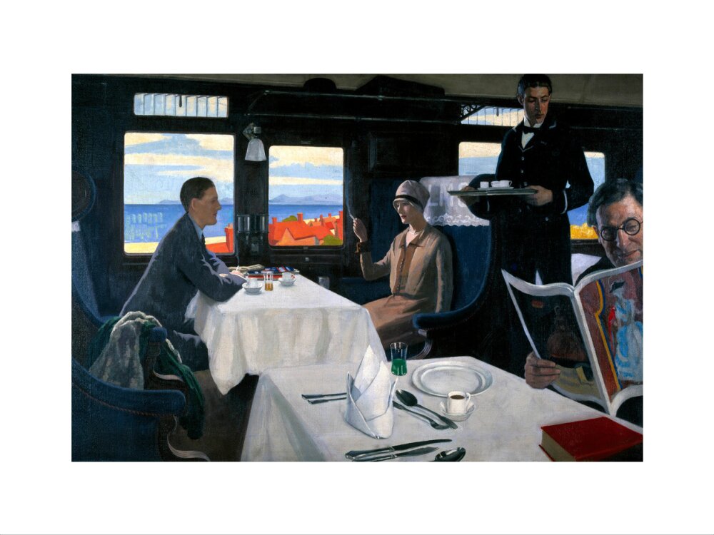 Interior of an LMS refreshment car, 1923-1935. art print small none Art Print - Science Museum Shop