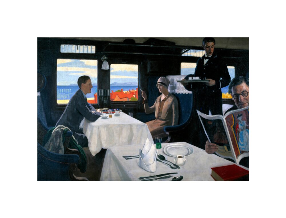Interior of an LMS refreshment car, 1923-1935. unstretched canvas small none Art Print - Science Museum Shop