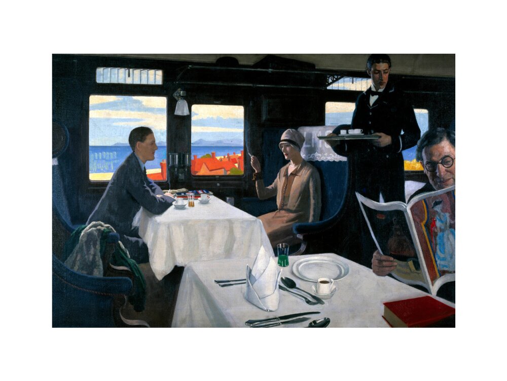 Interior of an LMS refreshment car, 1923-1935. art print large none Art Print - Science Museum Shop