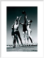 Men and women jumping for a basketball by the sea, 1930s. art print extra large white Art Print - Science Museum Shop