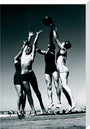 Men and women jumping for a basketball by the sea, 1930s. stretched canvas large none Art Print - Science Museum Shop