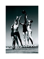 Men and women jumping for a basketball by the sea, 1930s. unstretched canvas medium none Art Print - Science Museum Shop