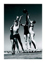 Men and women jumping for a basketball by the sea, 1930s. unstretched canvas extra large none Art Print - Science Museum Shop