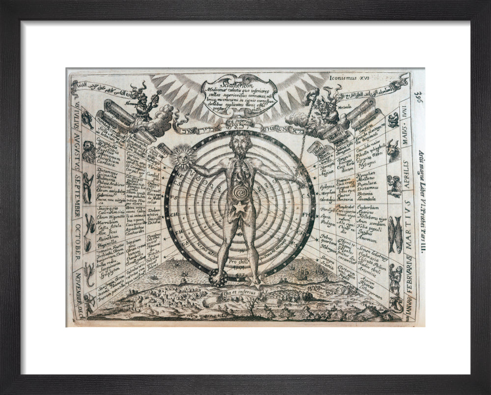 Astrological chart, 1646. art print extra small black Art Print - Science Museum Shop