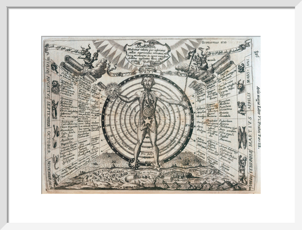 Astrological chart, 1646. art print medium white Art Print - Science Museum Shop