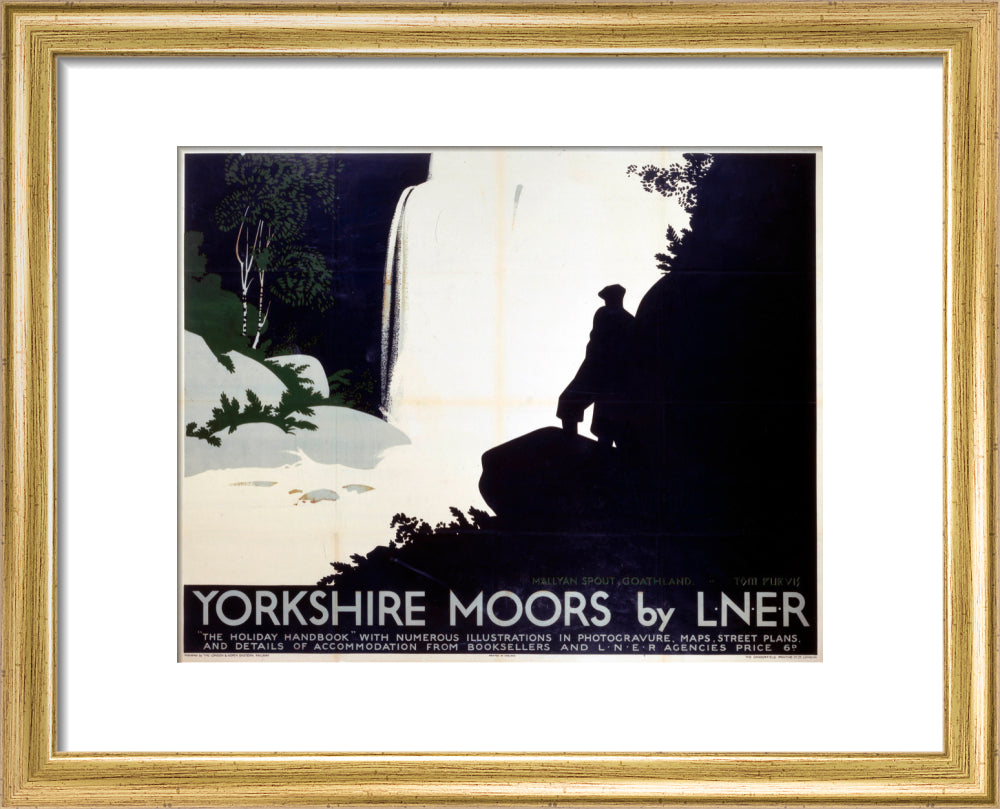 'Yorkshire Moors', LNER poster, 1923-1947. art print extra small gold Art Print - Science Museum Shop