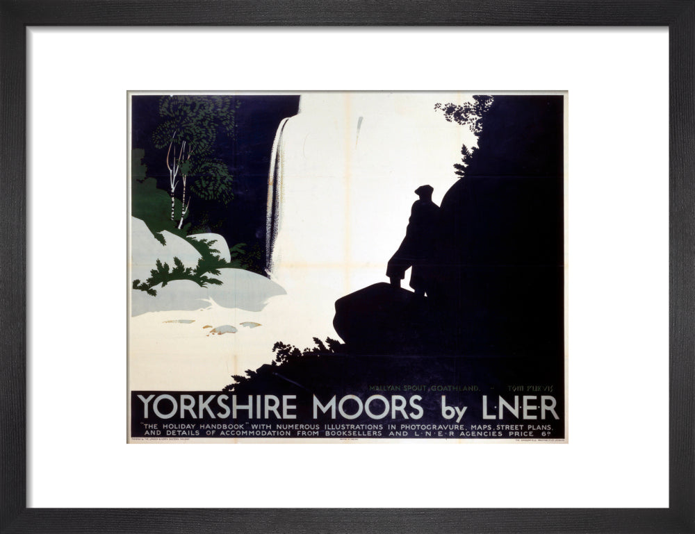 'Yorkshire Moors', LNER poster, 1923-1947. art print small black Art Print - Science Museum Shop